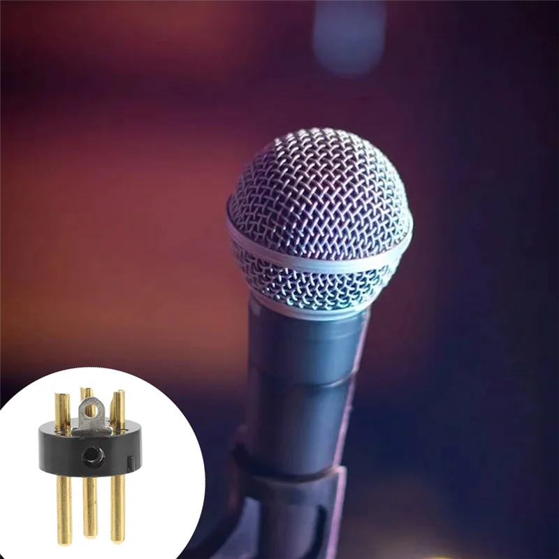 ABKQ-10Pcs 3 Pin Gold Plated Connector For Microphone KTV Audio Conversion Adapter Speaker Microphone Accessories