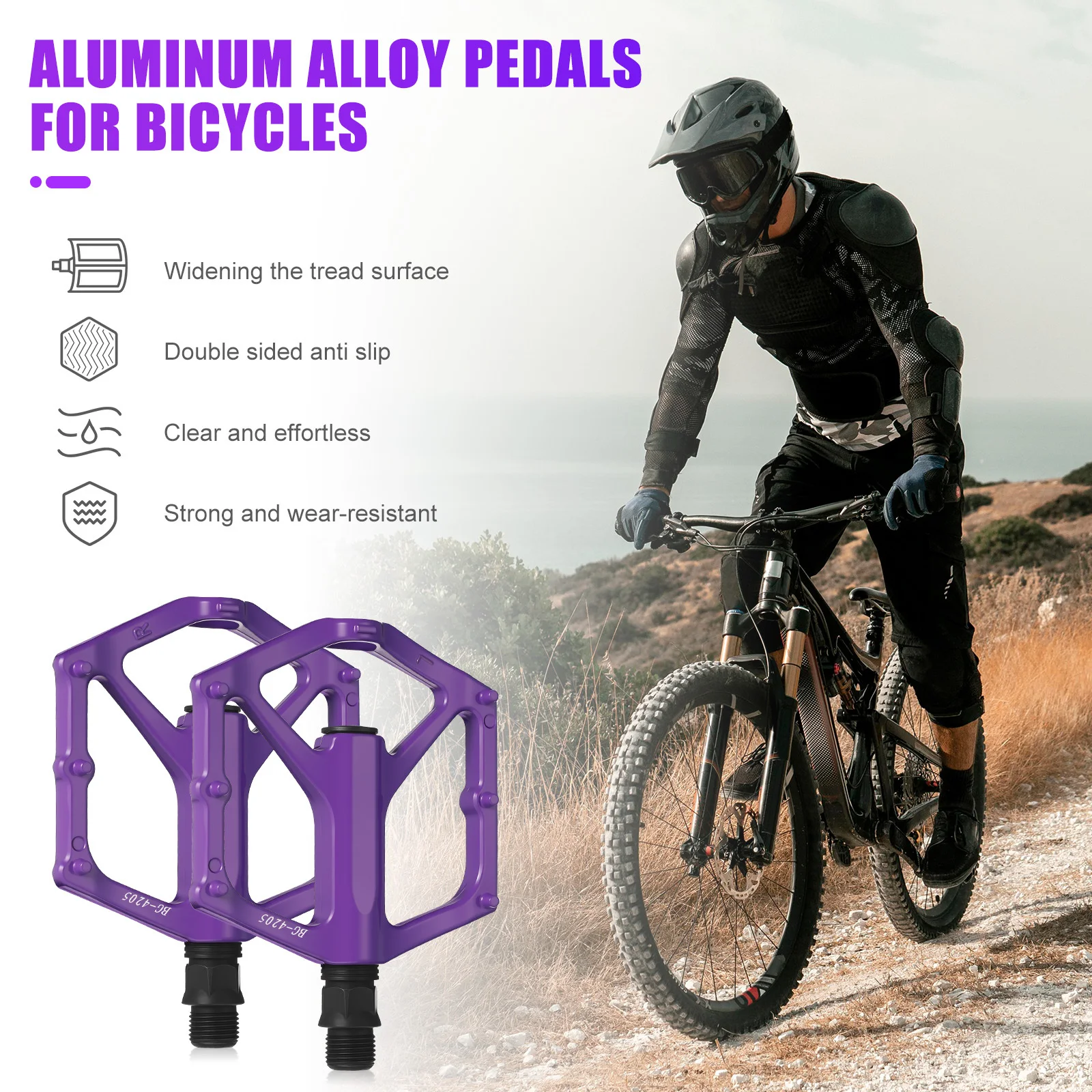 

5pcs 5 Pairs Mountain Bike Pedals: Replacement Pedals Flat - Adult Bicycle Road Bike Large Platform Non-Slip for Outdoor Riding