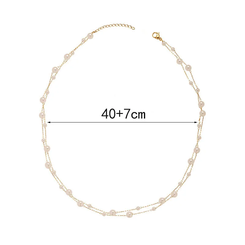 Stainless Steel Temperament Pearl Chain Choker Necklace for Women Waterproof Collar Jewelry Bijoux Gift image 6