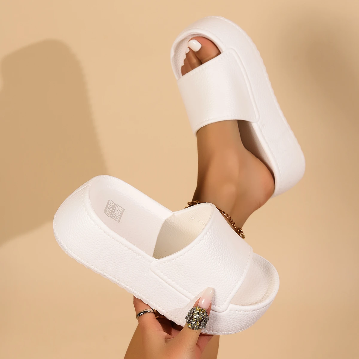 Platform Schoenen Vrouwen Mode PU Lederen Wig Slippers Vrouw Zomer Zachte Zool Eva Indoor Sandalen Slides Vrouwen Zapatos De Mujer