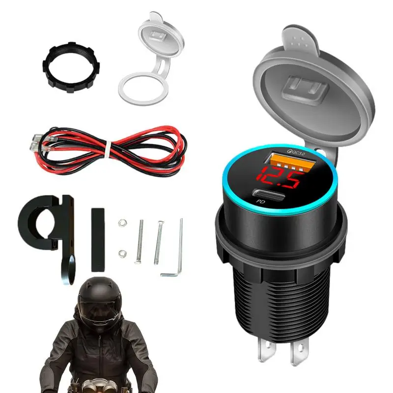 Universal Motorcycle USB Charger Socket Waterproof Cell Phone Quick Charger Power Adapter For Motobikes Electronics Accessories