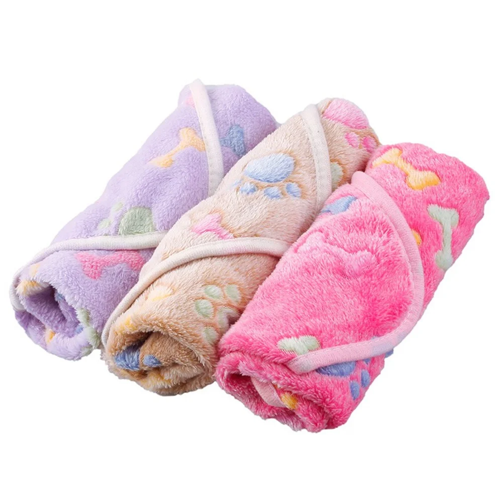 

Pet Dog Cat Bed Blanket Puppy Kitten Fleece Blanket 60x40cm Pink Warm Sleep Cushion for Sofa Car Floor Dog Blankets