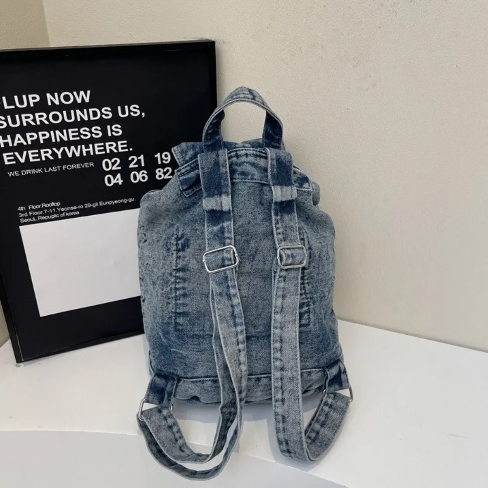 Schooltas Mode Denim Rugzak Vintage Retro Student Schooltassen Grote Capaciteit Rits Cowboy Reizen Rugzakken Dames