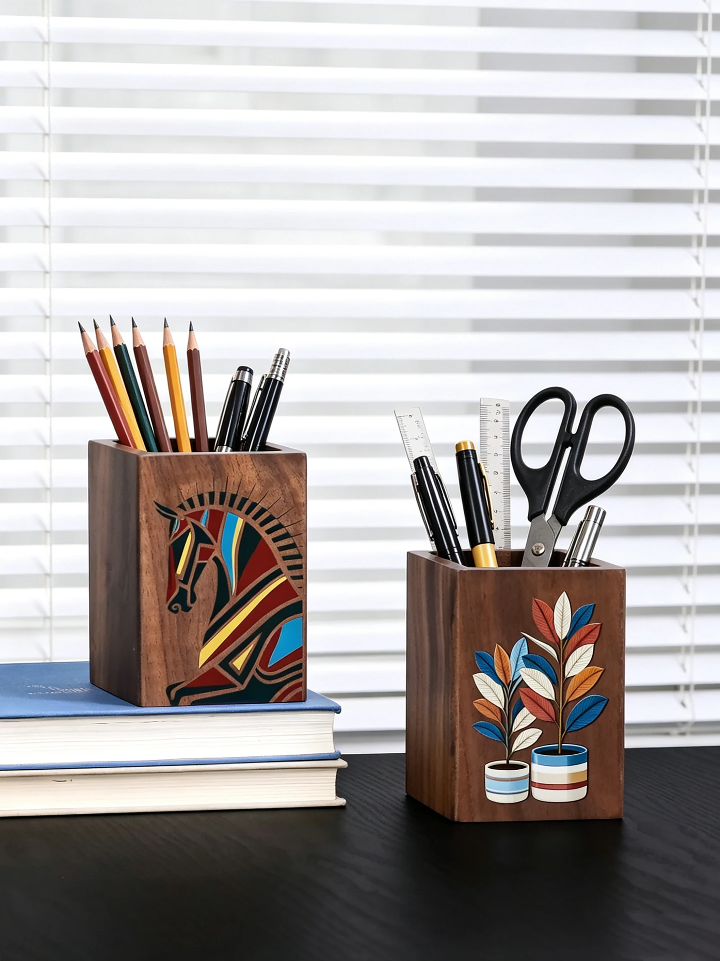 high-end-engraved-black-walnut-wood-pen-holder-creative-fashion-wooden-storage-box-luxury-minimalist-desk-organizer-gift