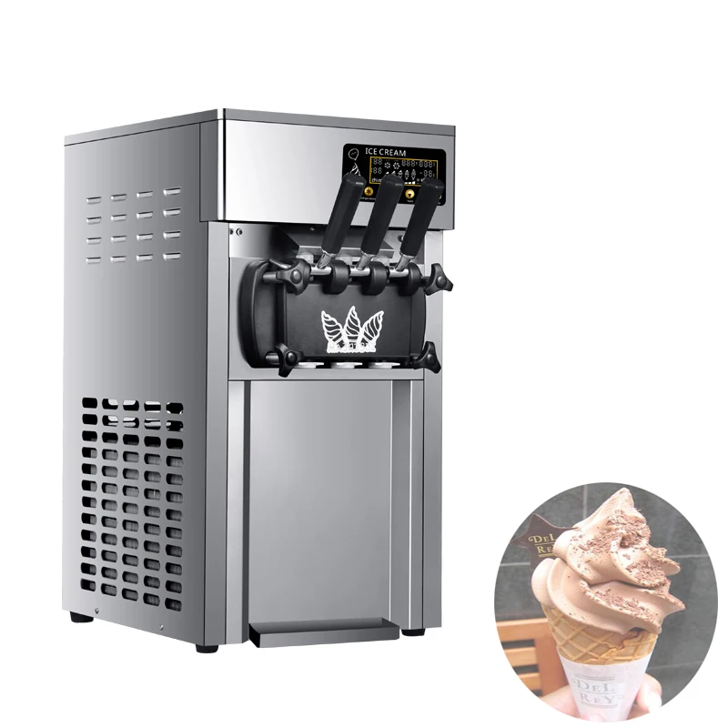Stojąca na stole maszyna do lodów z trzema smakami jogurtownica komercyjna maszyna do lodów miękkich maszyna do lodów Sorbet Gelato maszyna do jogurtu