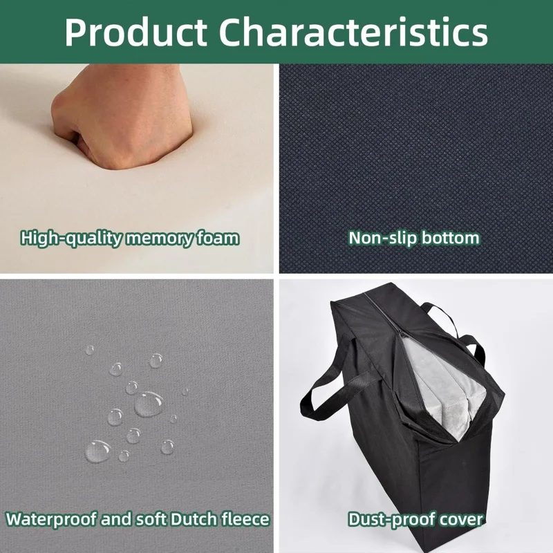 مرتبة تخييم من إسفنج الذاكرة قابلة للطي وسرير مقاوم للماء مع غطاء غبار وسادة نوم محمولة للسفر في خيمة الشاحنة #5