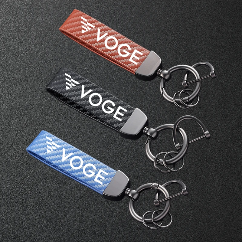 

For VOGE 525R 250RR 300RR 300AC 500AC 650DS 250 300 RR 500 AC 525 Carbon Fiber Patterned Motorcycle Keychain Metal Keyring