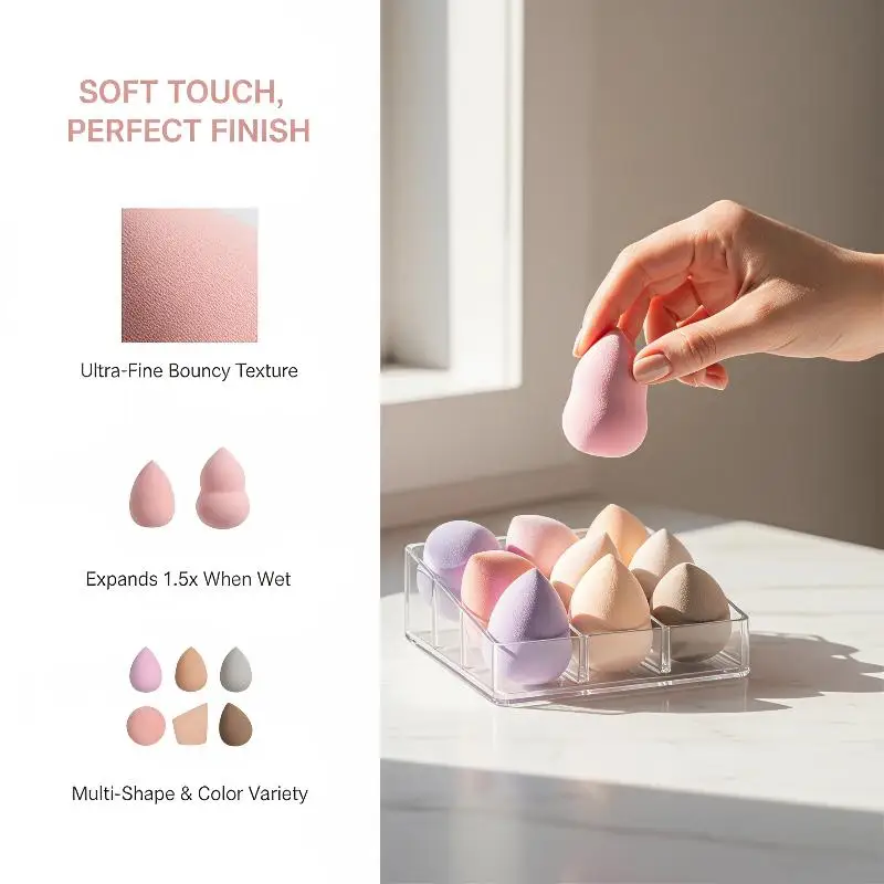 Mini Makeup Sponges 30/40Pcs Water Expansion Seamless Beauty Blenders Fit All Skin Types Cream Concealer