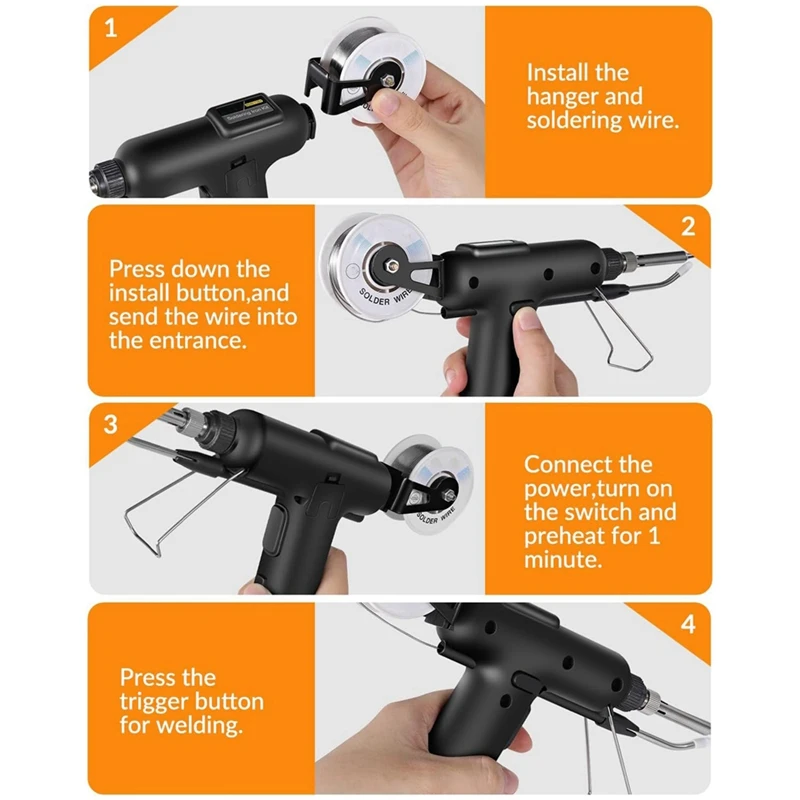 Hot Soldering Iron Kit, 80W 110V Automatic Soldering Tool, Fast Heating Soldering, Suitable For Repair And DIY US Plug