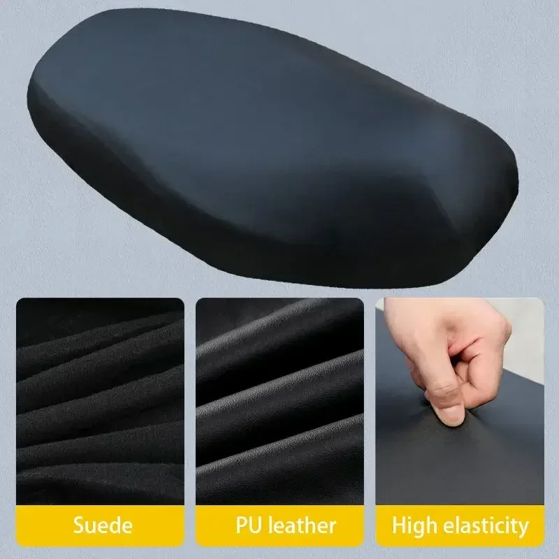 Fundas de asiento de motocicleta de cuero estirable Universal, impermeable, a prueba de polvo, a prueba de lluvia, Protector de asiento de cojín de