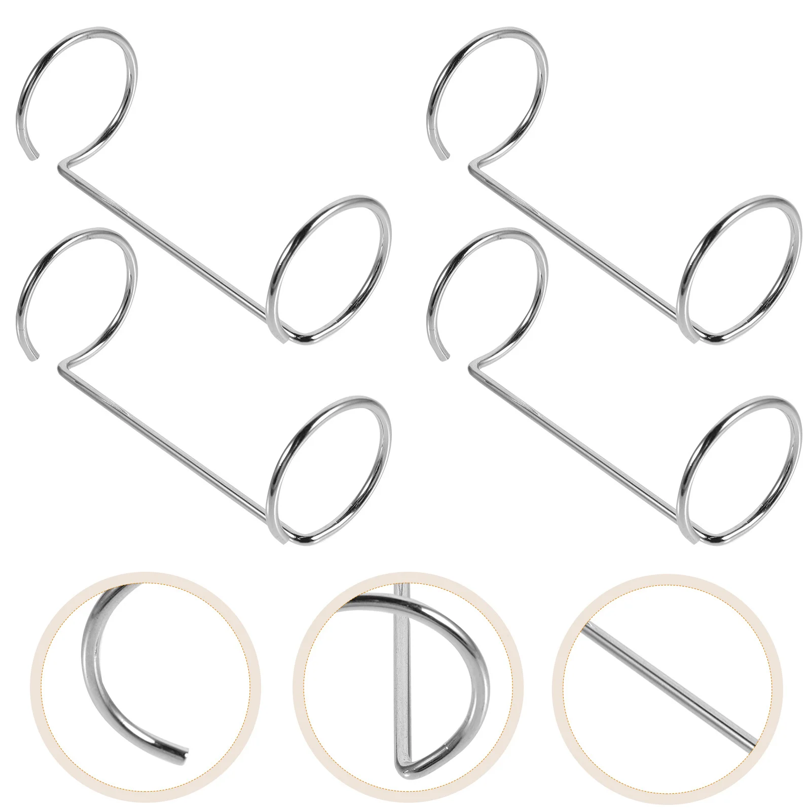 

10pcs Metal Binder Ring Desktop Acrylic Sign Holder Double Ring Menu Clip For Table Display Stand Fixing Binders