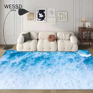 3D -Wellen Nicht -Slip -Teppich, Schlafzimmer Teppich, Meeresstil, großes Wohnzimmer, Seelenflockenteppich, Schlafzimmerdekoration, Küchenteppich 11 Hauptverkäufe Nautische Teppiche - №8