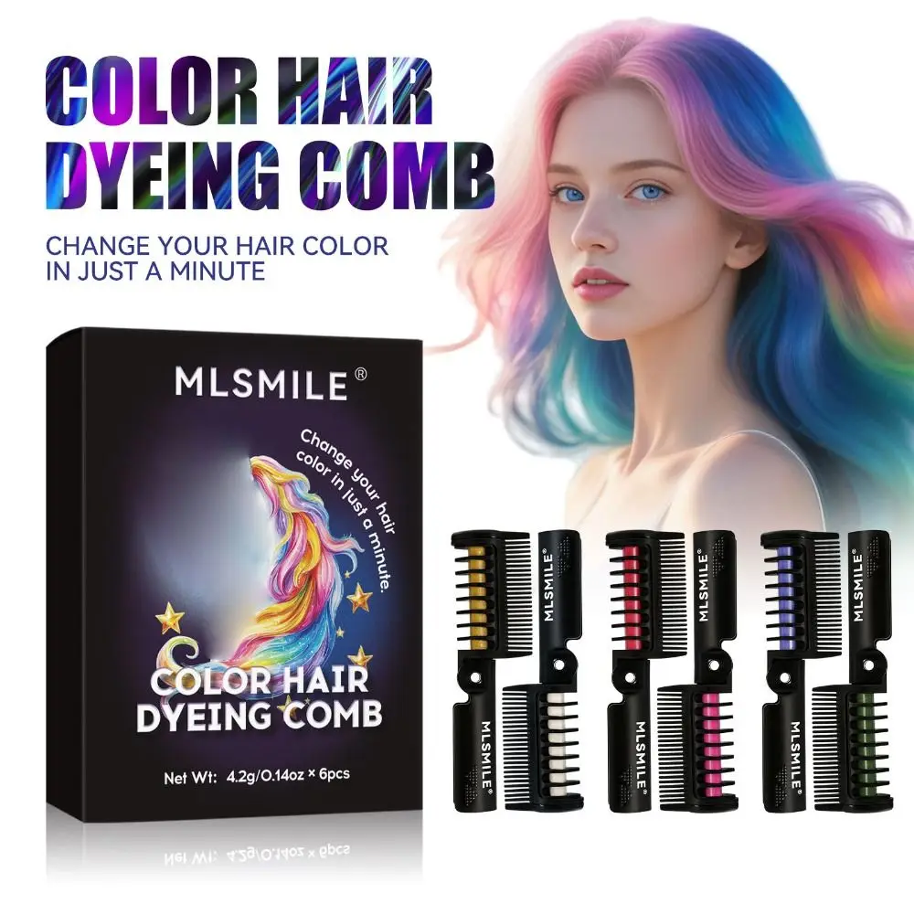 

Multicolor Color Hair Dyeing Comb Easy to Use Disposable Colorful Hair Dye Comb Portable Comb Hair Dye for Gray Hair Coverage