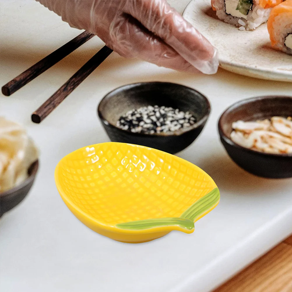 

4Pcs Corn Shaped Ceramic Snack Bowl Small Bowls for Dipping Sauces Dessert Salad Serving Bowls for Entertaining