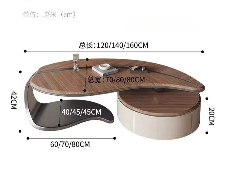 

Бытовой чайный столик минималистской формы из цельного дерева в скандинавском античном стиле
