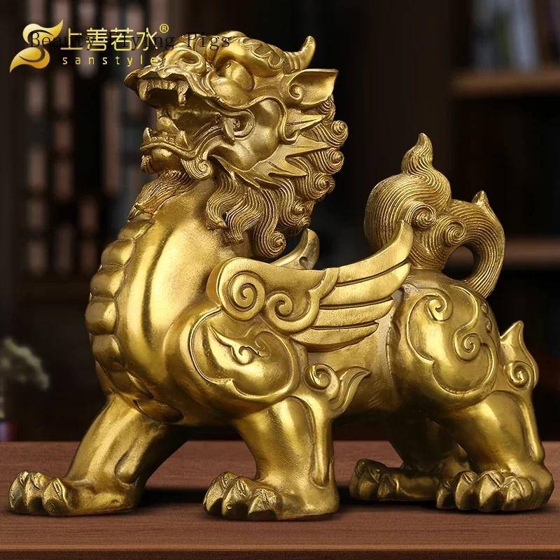 

Zhaocai Copper Pixiu Ornament living room home decor Feng Shui Absorb wealth Housewarming Opening Gifts Chinese style Crafts