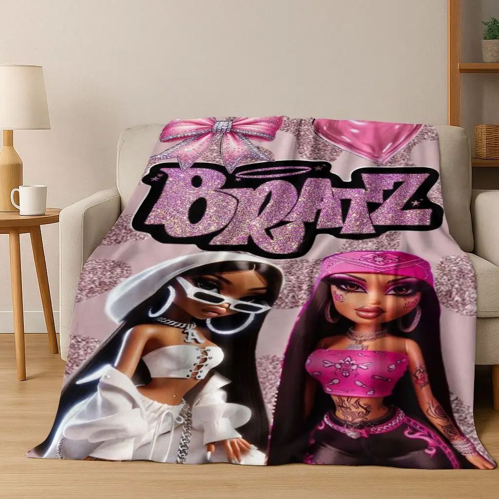 

Fashion Girls Bratz Doll Cartoon Art Flannel Blanket,Cozy Soft Throw Blanket for Home Bedroom Bed Sofa Picnic Cover Gift Kids