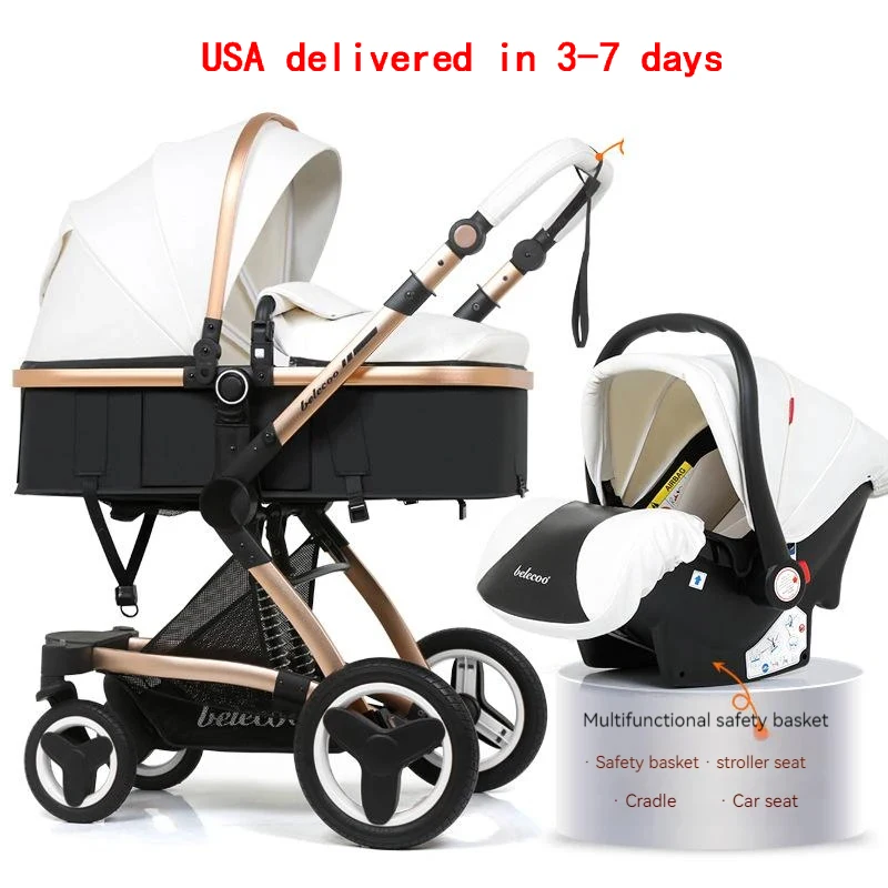 Baby Stroller 3 in 1 Car Seat For Newborn Prams Buggy Safety Cart Carriage  Foldable