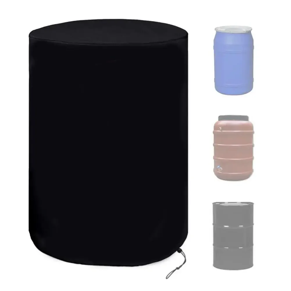 Outdoor 55 Gallon Water Storage Bucket Cover With Drawstring Closure Waterproof Oxford Cloth Protects Against Rain Snow UV Dust
