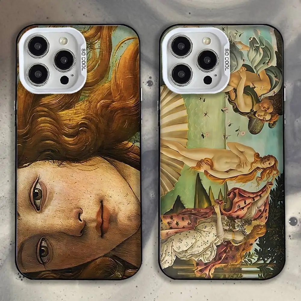 

Art Painting Birth Of Venus Phone Case For iPhone 16,15,14,13,12,11,Mini,Pro,E,MAX White Candy Matte Shockproof Cover