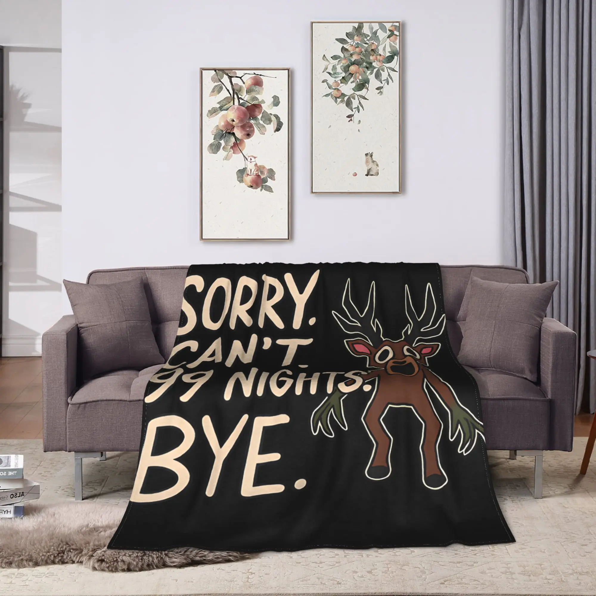99 Nights In The Forest Scary Deer Blanket Bedding Throws For Couch Chair Sofa Bed Soft Warm Custom DIY Quality Bedspread