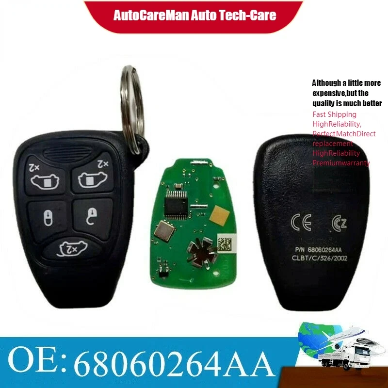 Para chrysler voyager grand voyager rg 2001-2007 5 botão remoto 68060264aa