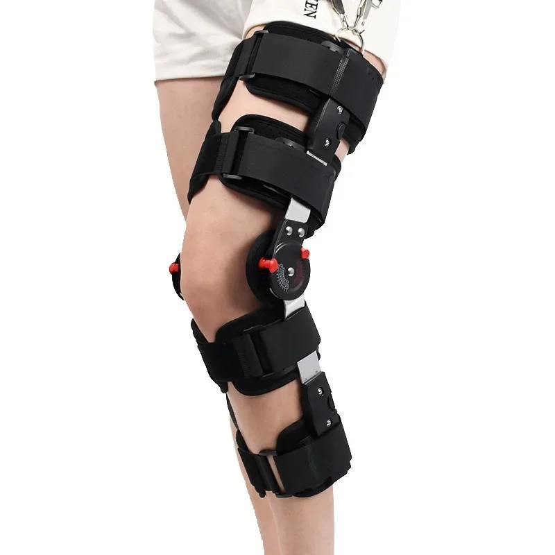 Adjustable knee joint fixation support bracket for leg fracture, knee bone fracture, meniscus rehabilitation knee protection