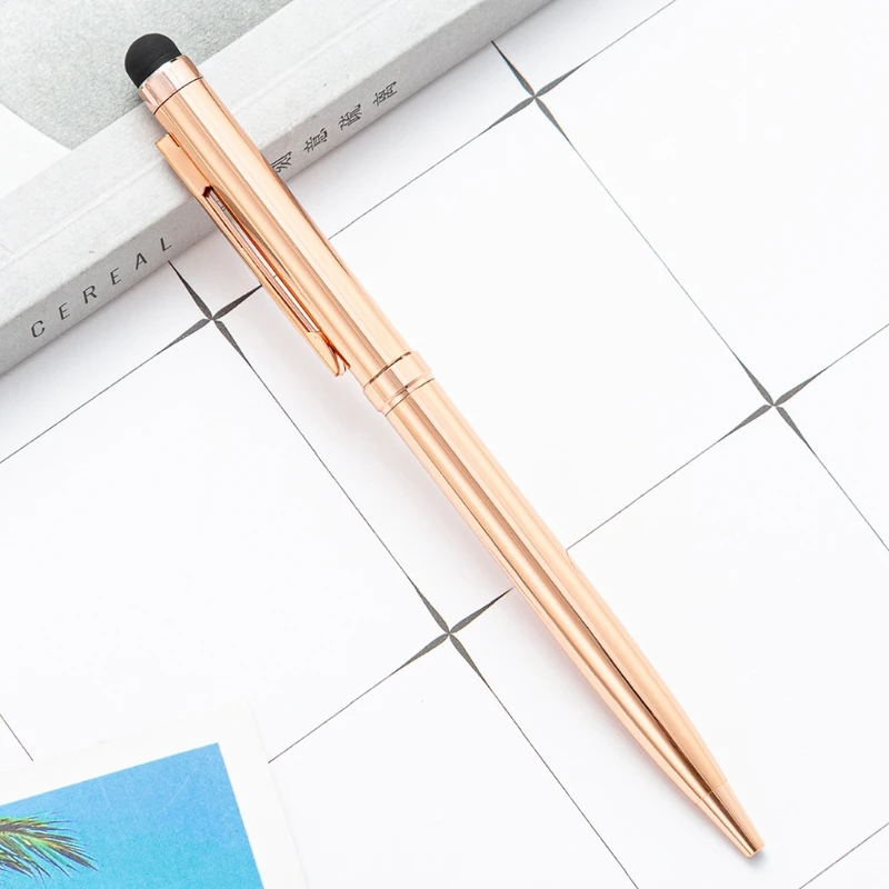 Tragbarer Metall-Kugelschreiber, nachfüllbarer Metall-Stylus-Stift, 1,0 mm Rundspitze, Geschenk für Geschäftsfrauen, Männer, Freunde, Lehrer – Detail 5