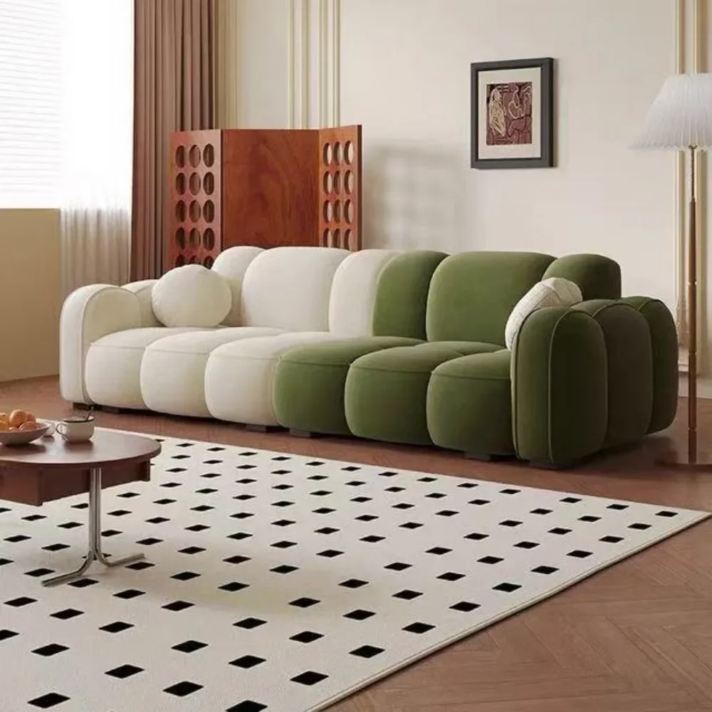 for Home Living Room Leisure Furniture Retro French Velvet Accent Sofa Chair, Durable High‑Density Resilient Sponge Single Chair