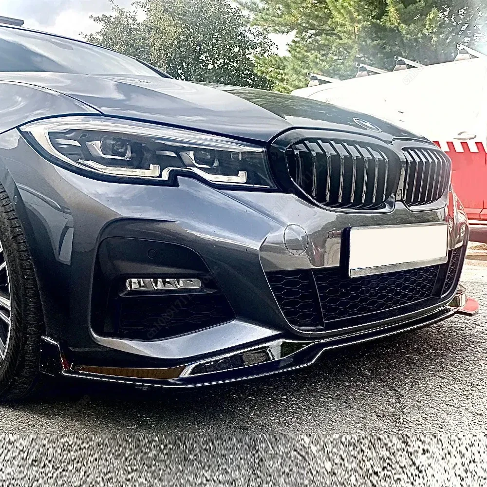 For BMW G20 G21 M-Sport 320i 330i M340i xDrive 2019-2022 Car Front Bumper Lip Splitter Spoiler Diffuser Bodykits Tuning Black