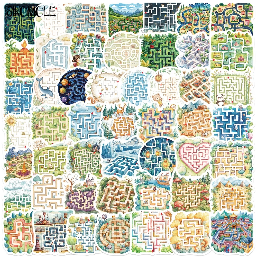 

10/30/50PCS Cartoon Maze Game PVC Graffiti Stickers Aesthetic Art DIY Decoration Toy Kid Travel Luggage Decal Sticker Pack
