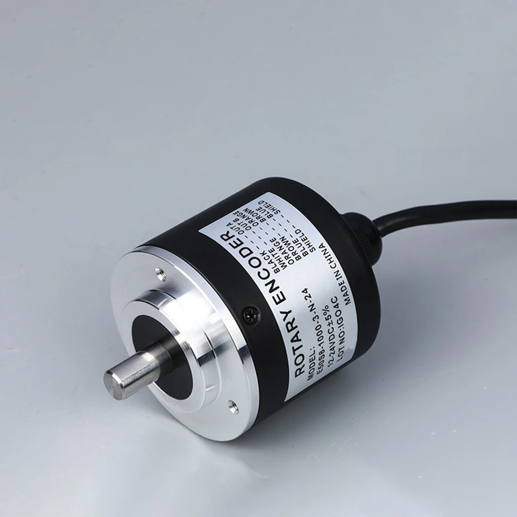 E50S8 Series Rotary Encoder DC5-24V Magneto Electric Type Incremental Rotary Encoder 8MM Solid Shaft 100~5000PPR Customized