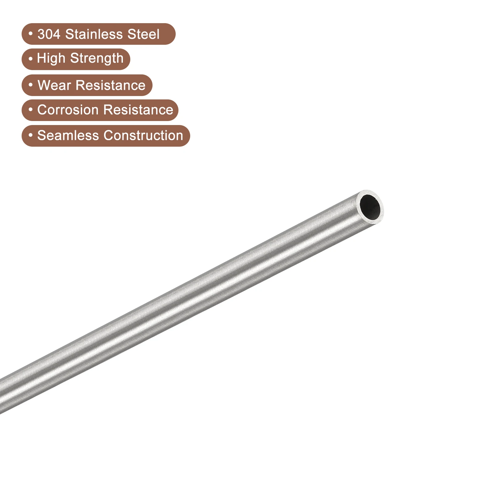 1/2/4Pcs 304 Stainless Steel Round Capillary Tube 200mm 400mm Long Seamless Straight Tube 2-25mm OD Precision Pipe for Industry