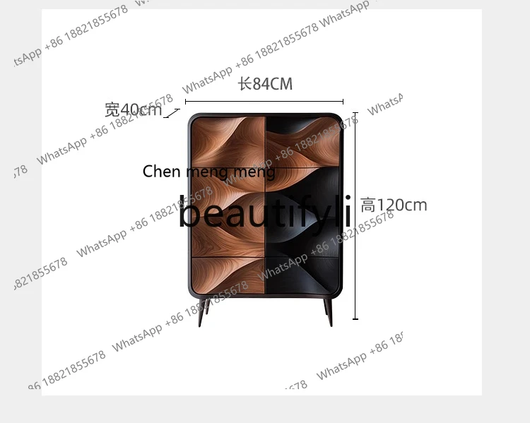 خزانة صدر من خشب الجوز الإيطالي وصلت حديثًا، وخزانة تخزين، وخزانة جانبية من الخشب الصلب مقابل الحائط #5