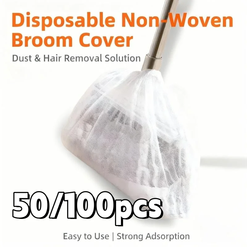 

50/100pcs，Disposable broom cover, ground hair cleaning cover, crevice dust adsorption cleaning tool