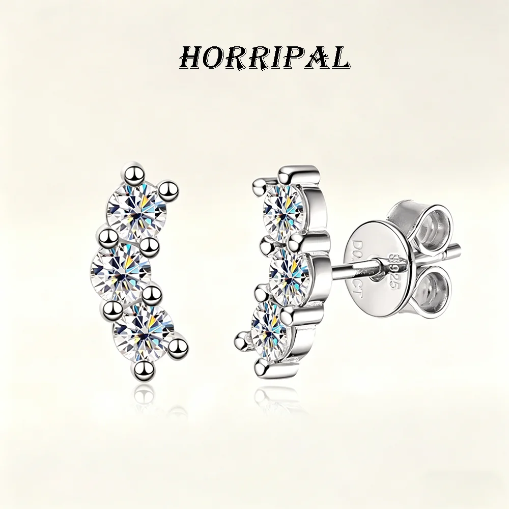 

HORRIPAL Moissanite Stud Earrings for Women 925 Sterling Silver Waterproof and colorfast Party Anniversary Fashion Jewelry Gift