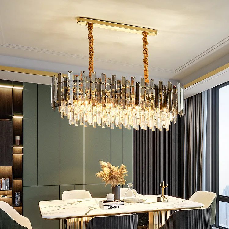 Crystal light luxury lamps, French living room Italian minimalist bedroom dining room