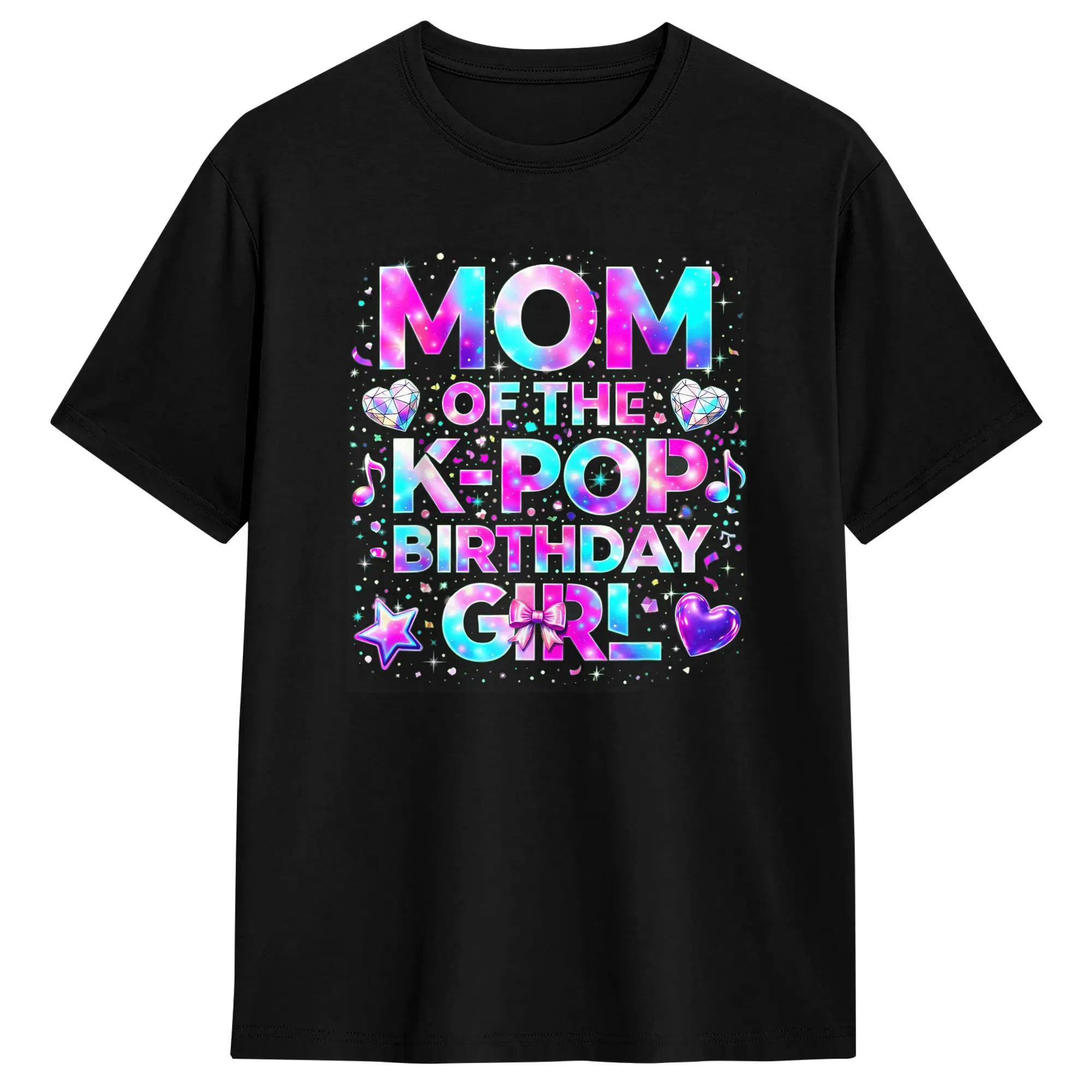 Mom of The K Pop Birthday Korean Music T Shirt Summer  Harajuku T-Shirts Pure Cotton Crew Neck Plus Size Clothing Classic Tops