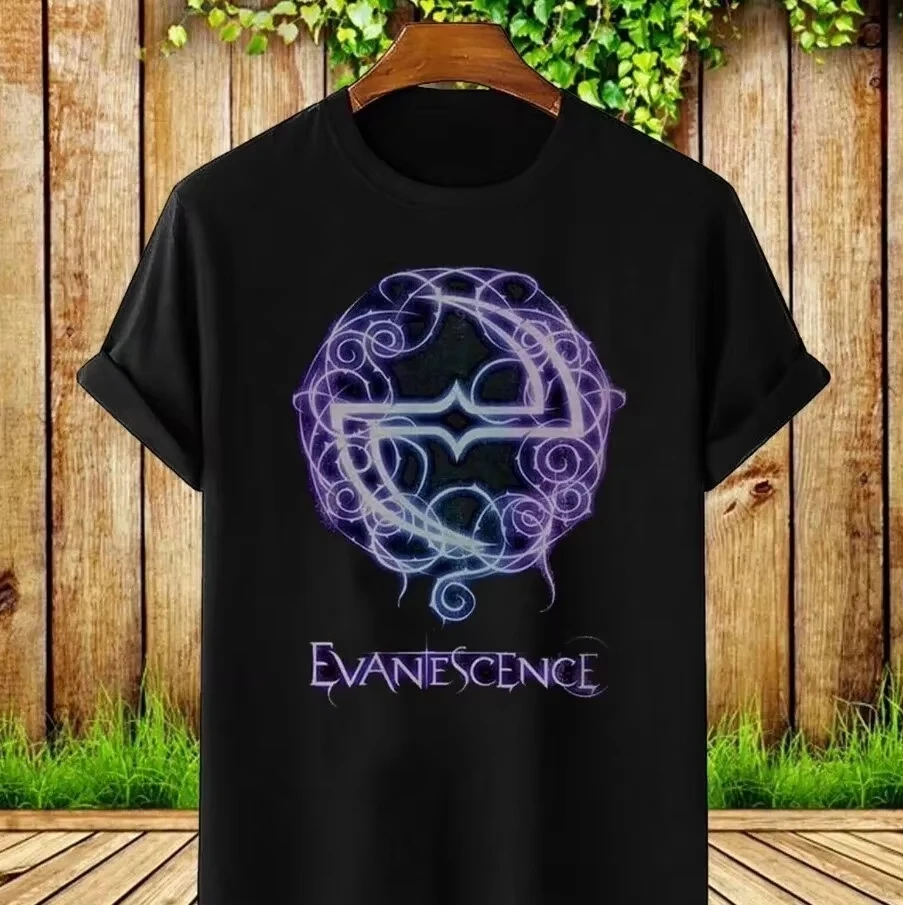 2026 New Evanescence Amy Lee Autograph Band Logo Graphic Print T-Shirt Men's Clothing Women Fashion Cotton Casual Tee Summer Top