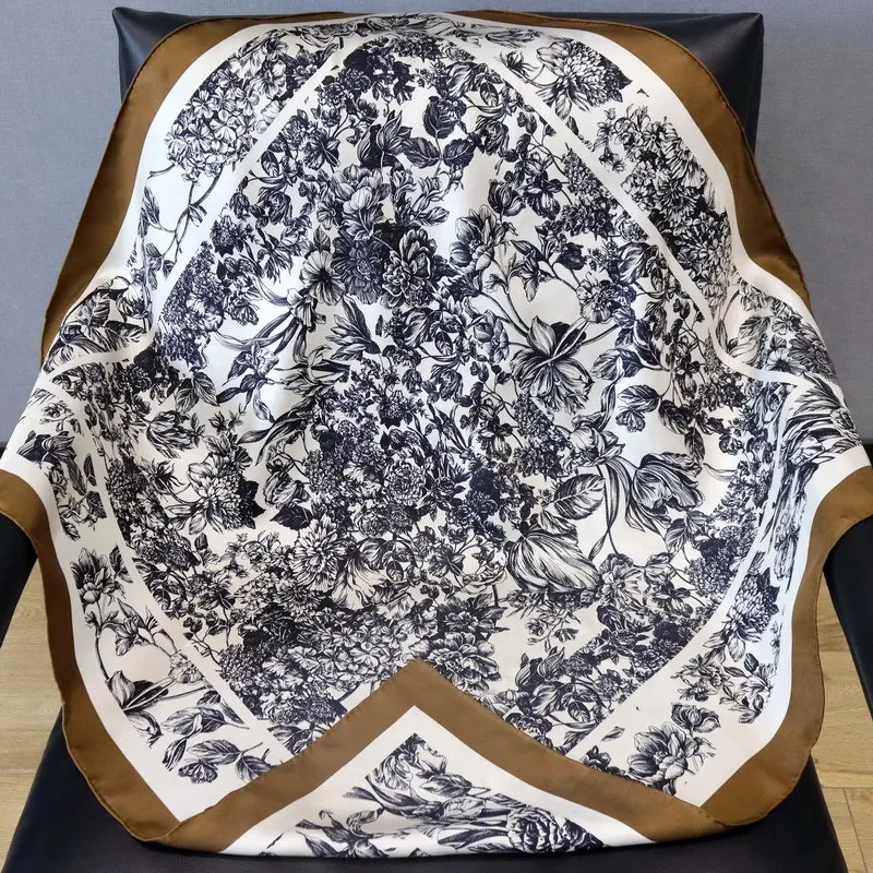 18 مللي متر وشاح حريري النساء التوت وشاح فاخر مصمم اليد رولارد حواف عصابات 90 سنتيمتر حقيبة إكسسوارات الشعر