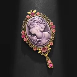 Retro Bohemian Style Palace Beauty Head Brooch Charm Women's Brooch Fashion New Party Jewelry Accessories Gift Wholesale