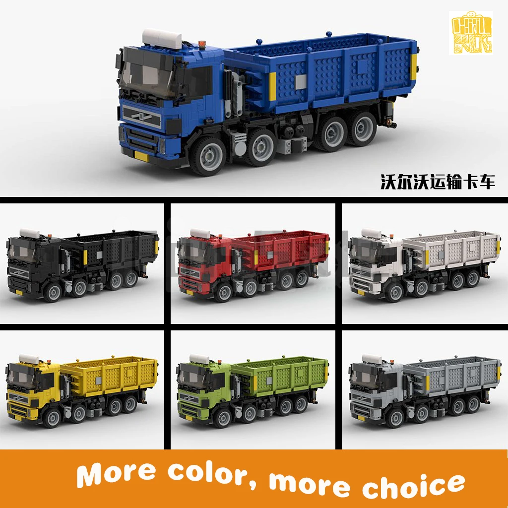 MOC-3421 8×2 Container Transport Model With PDF Drawings Building Blocks Bricks Kids DIY Toys Birthday Christmas Gifts