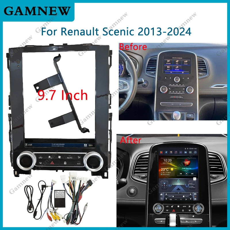 9.7 Inch Car Frame Fascia Adapter Android Radio Dash Fitting Panel Kit For Renault Scenic 2013-2024