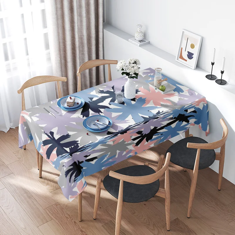 

Creative Blue Pink Floral Dining Table Cloth Decorative Kitchen Linen for Home Decoration Perfect Gift Idea (160x240cm)
