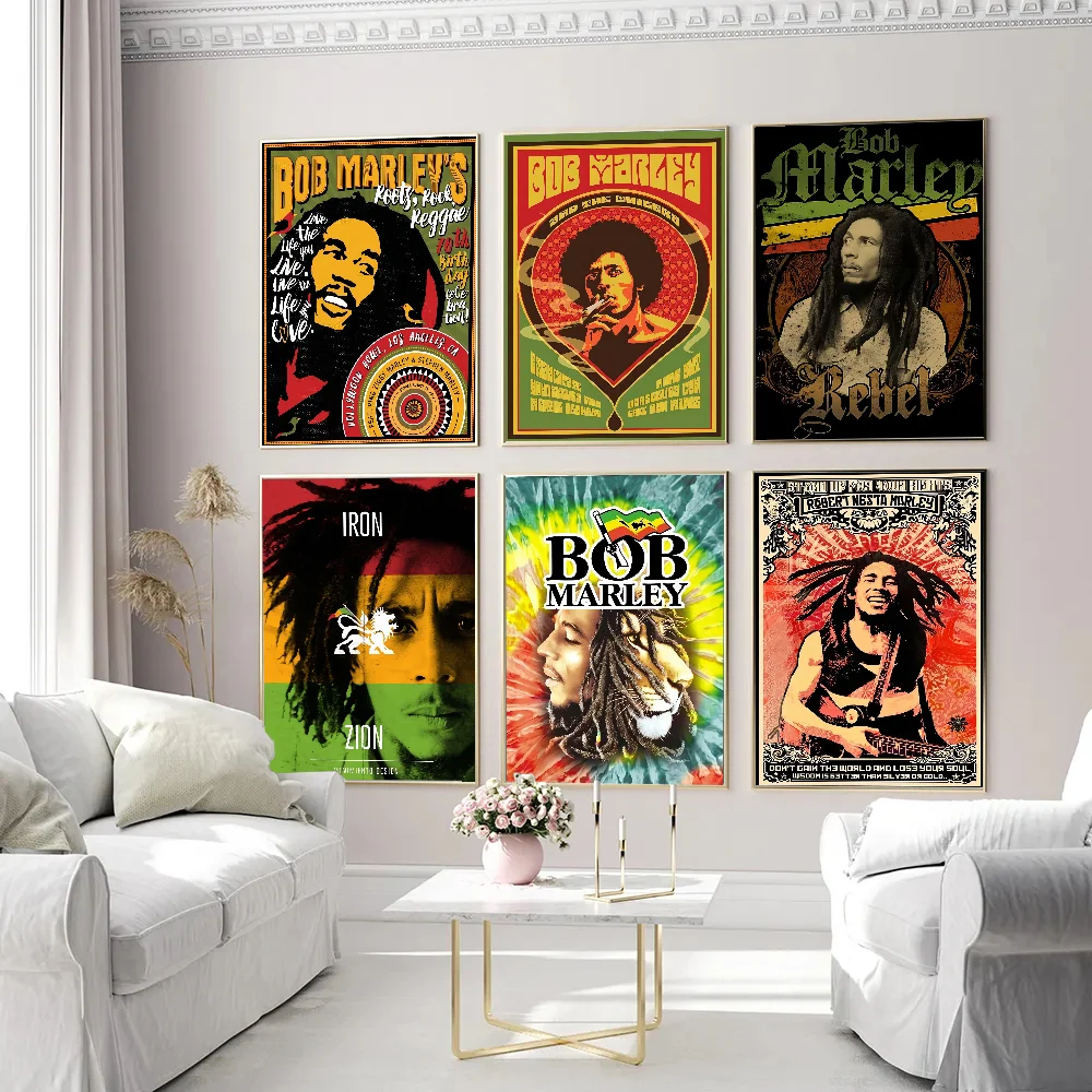 Bob Marley DIY Sticky Poster Waterproof Paper Sticker Coffee House Bar Home Decor