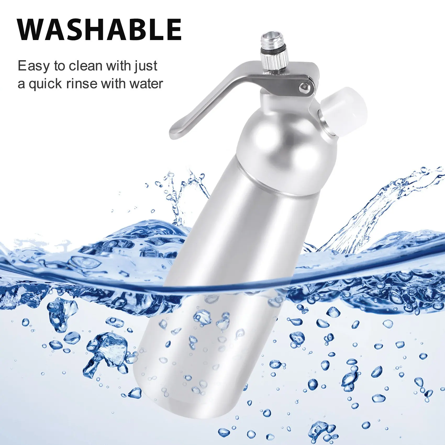 Professional Whipped Cream Dispenser Stainless Steel 500ML Capacity Canister Homemade Whipped Cream Maker