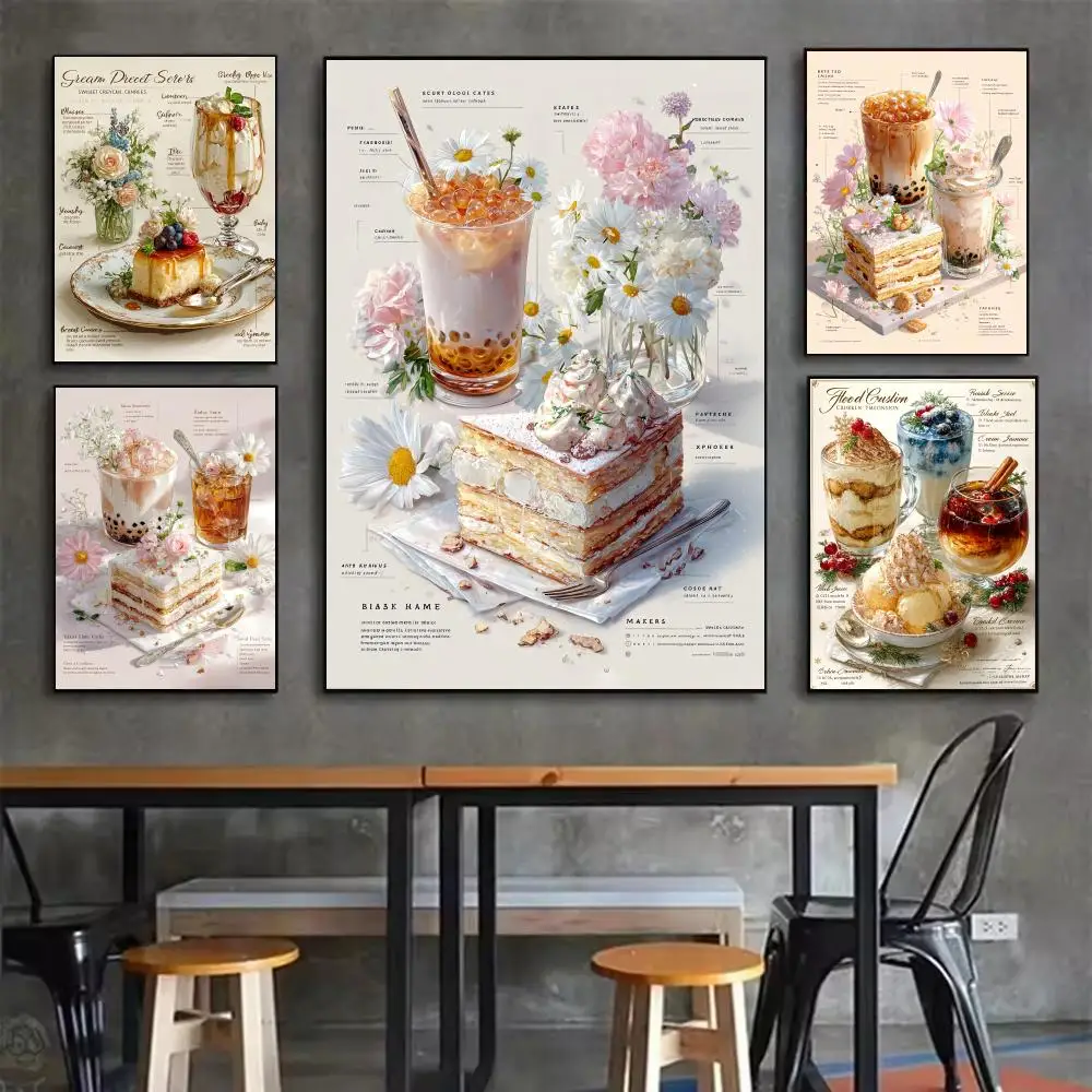 

Nordic Rich Cake Poster Home Living Bed Room Bar Hallway Sticky Wall Art Printing Waterproof Aesthetic Decor