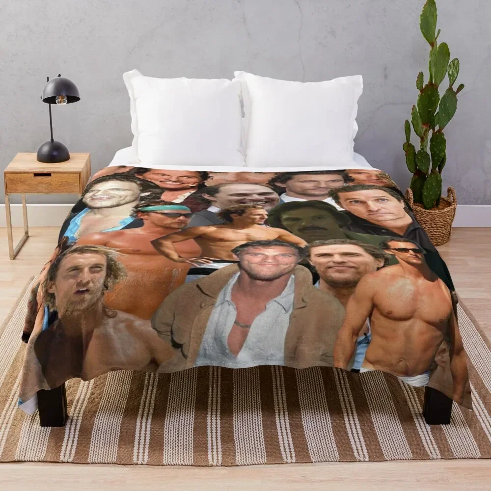 

Matthew McConaughey photo collage Throw Blanket Blankets For Baby Stuffeds Luxury manga Blankets