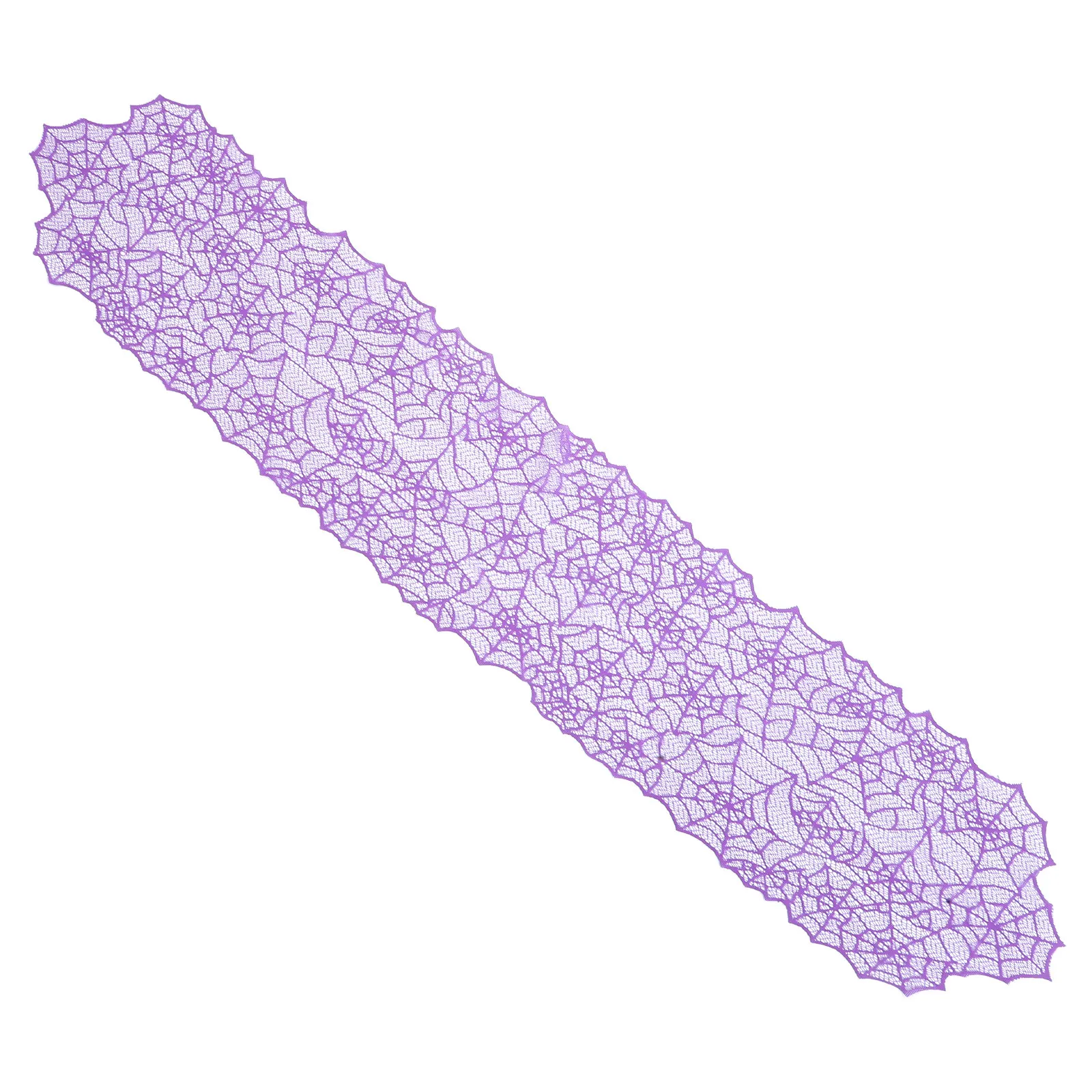 Mantel de Halloween con Diseño de Telaraña, Color Morado, Forma Redonda Irregular Grande, para Fiestas en Casa, Comedor, Camino de Mesa de Halloween