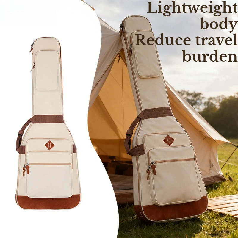 Bolsa de nailon para guitarra eléctrica, hombros portátiles ligeros, mochila para bajo eléctrico acolchada a prueba de caídas, Accesorios para Instrumentos Musicales